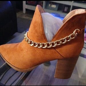 Stylish Chain-Accent Ankle Boots